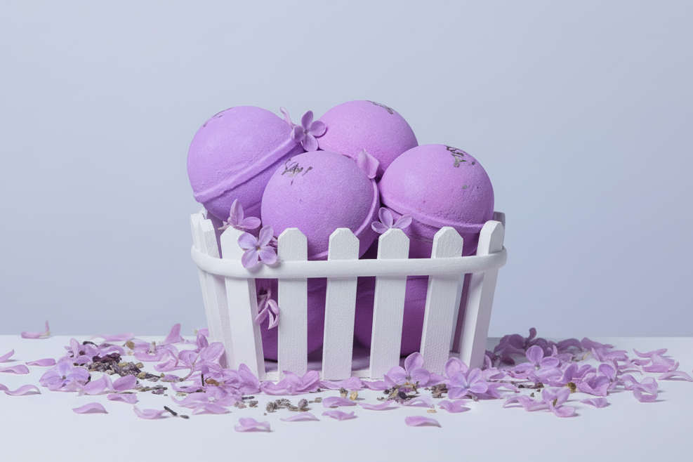 Lilac Tingles Bath Bomb with LED Light