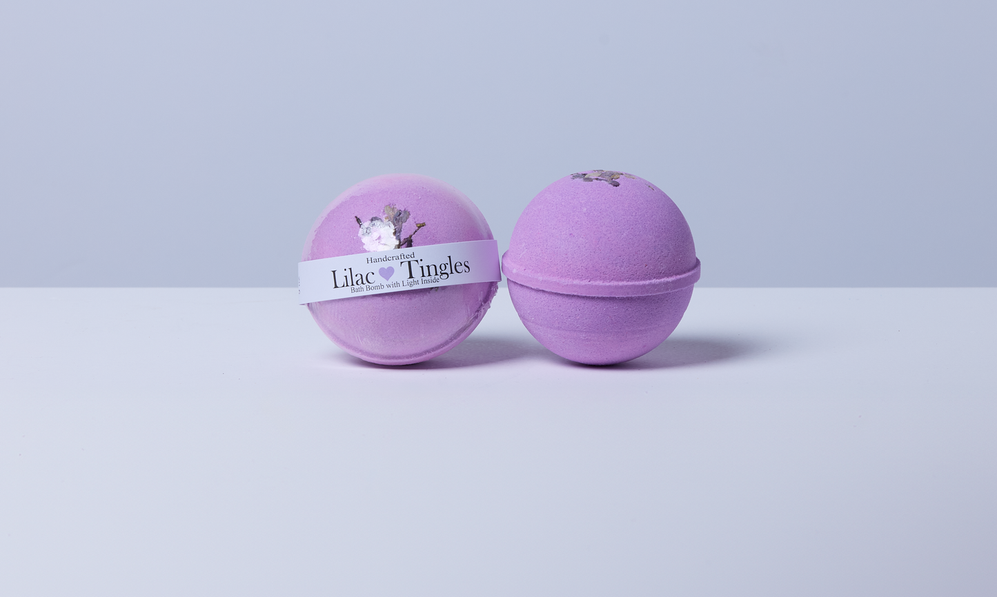 Lilac Tingles Bath Bomb with LED Light